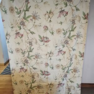 Pair of Cotton Floral Botanical Print Fabric Curtains 51'' x 56''